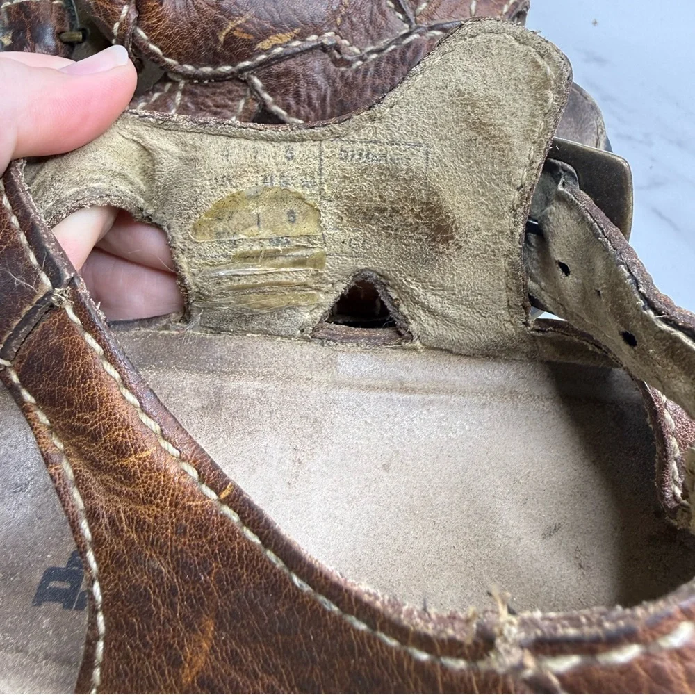 Vtg 1990's Dr. Martens D10715 Brown Leather Braided Chunky Platform Sandals - Picture 11 of 12